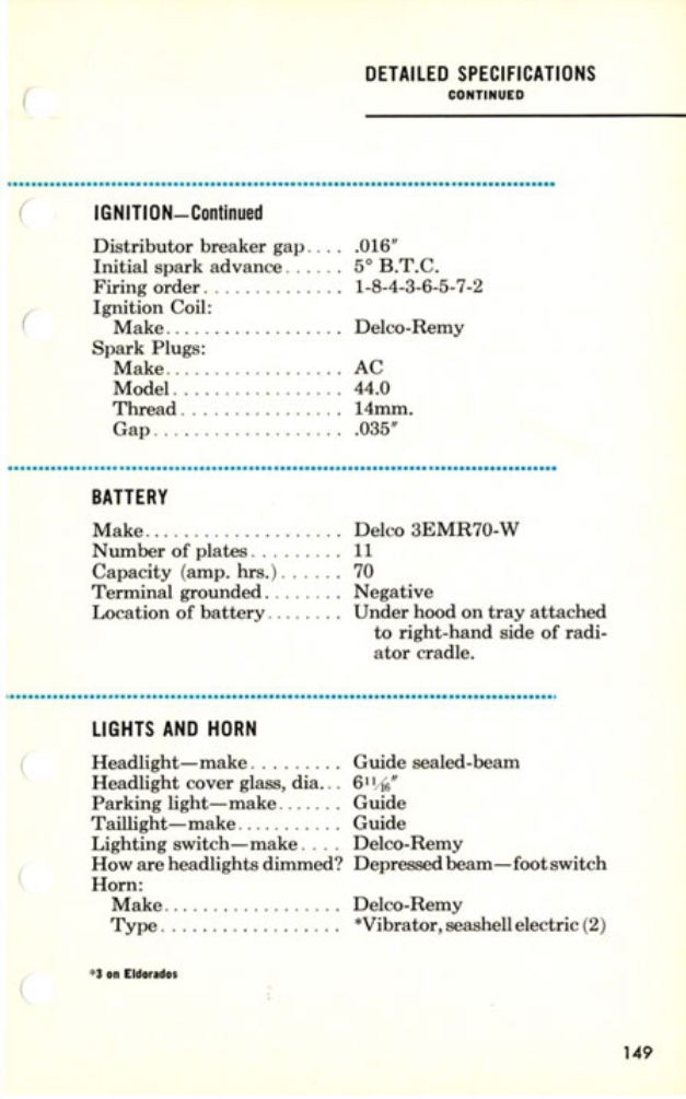1957 Cadillac Salesmans Data Book Page 153